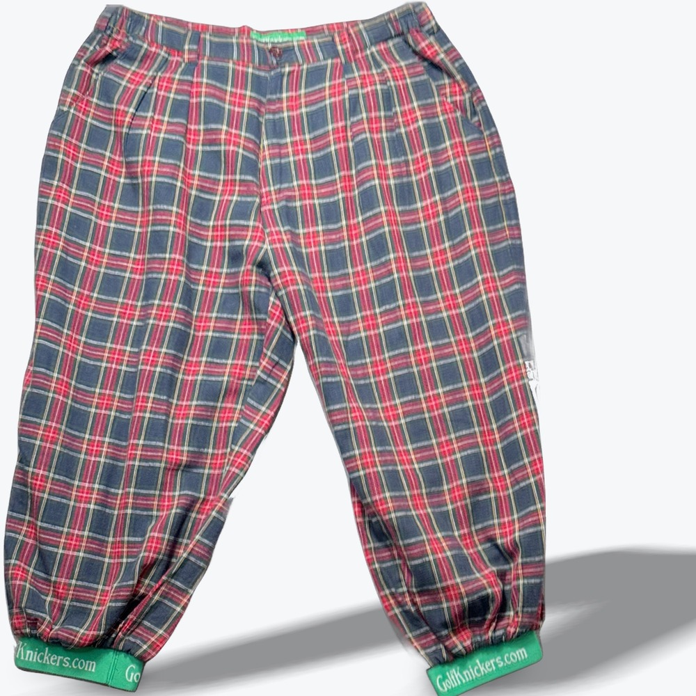 GolfKnickers.com Tartan Plaid Golf Knickers Mens 36 Par‎ 5 Linen Blend NWT
